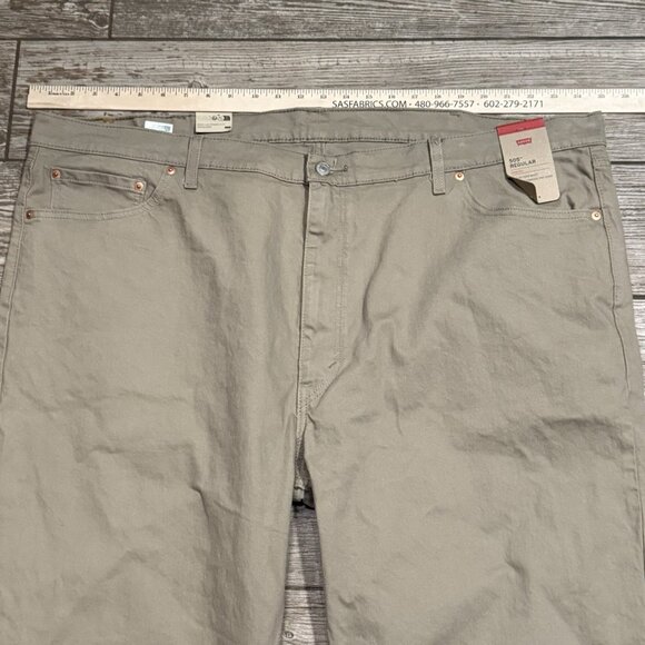 LEVI'S JEANS 505 MEN'S Size 50X34 Regular Straight Leg Stretch Khaki NWT - Picture 6 of 10